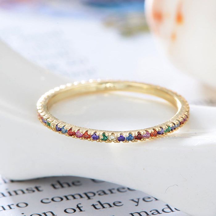 EternityRingWeddingBandforWomenThinSterlingSilverPinkCzGingerLyneCollection_Blue-8