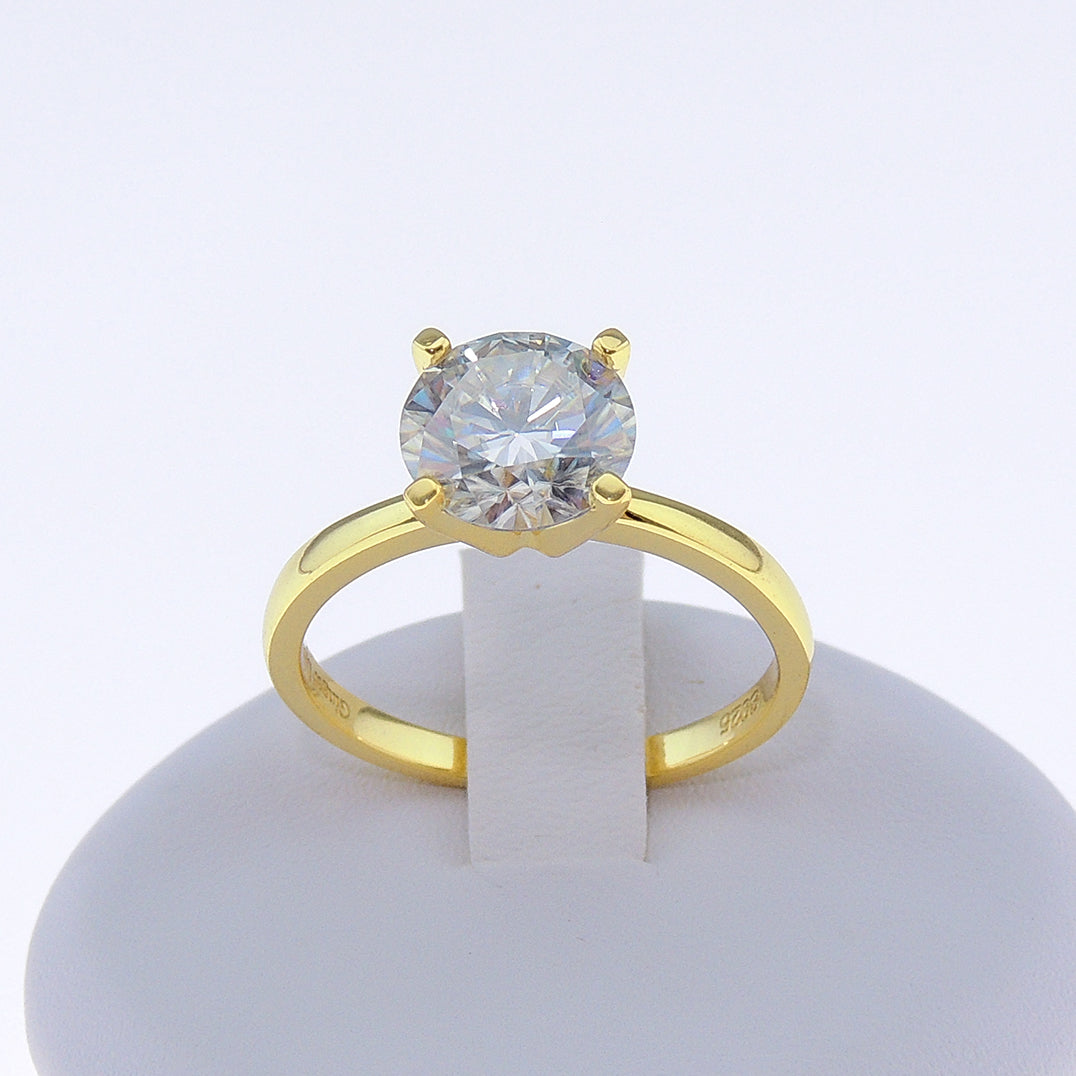 AmoreSolitaireEngagementRingforWomenMoissaniteSterlingSilverGingerLyneCollection_2CTGoldoverSilver-2