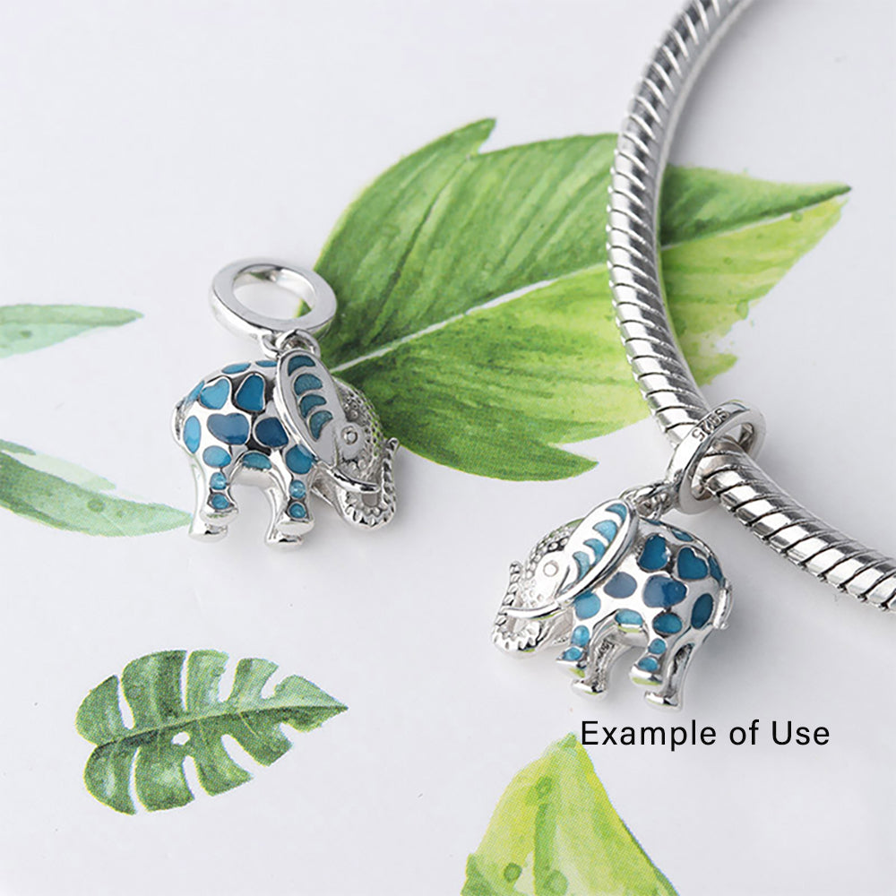 ElephantCharmEuropeanBeadBlueEnamelSterlingSilverGingerLyneCollection_Blue-3