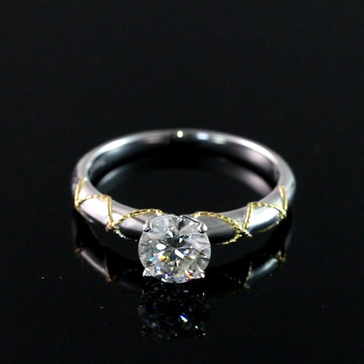 AmoreMiaEngagementRingWomen1CtMoissaniteSterlingSilverGingerLyneCollection_GoldTrim-5