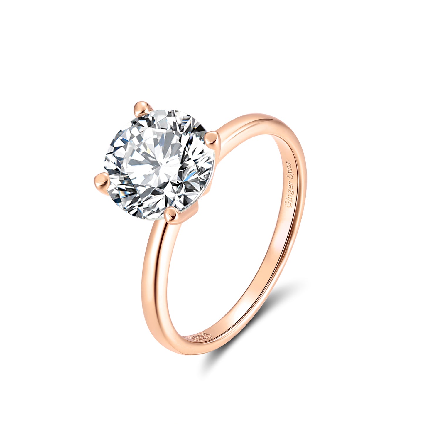 AmoreSolitaireEngagementRingforWomenMoissaniteSterlingSilverGingerLyneCollection_2CTRoseoverSilver-1