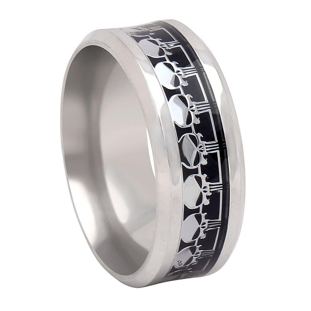 SkullsWeddingBandRingforMenorWomenGothPunkBikerGingerLyneCollection_Black-1