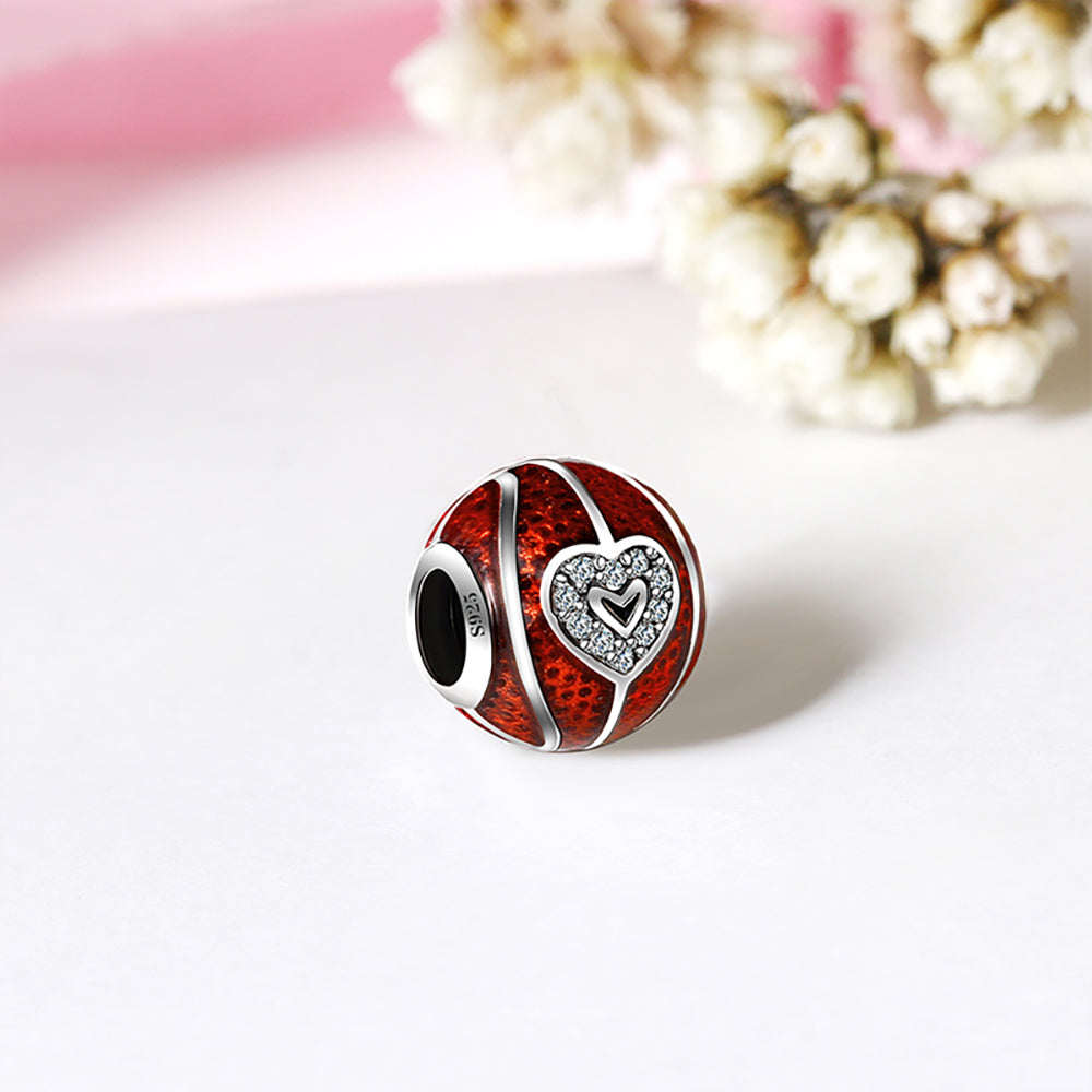 LoveBasketballCharmEuropeanBeadCZRedSterlingSilverGingerLyneCollection_Red-2