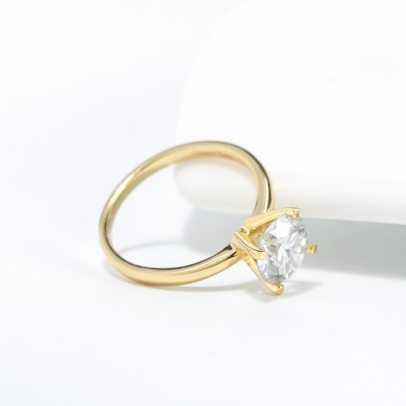 AmoreSolitaireEngagementRingforWomenMoissaniteSterlingSilverGingerLyneCollection_1CTGoldoverSilver-2