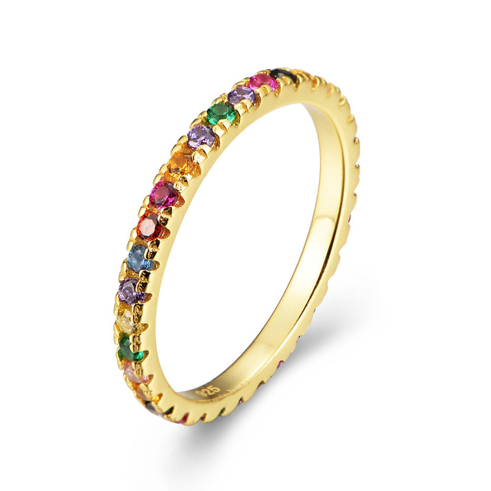 EternityRingWeddingBandforWomenThinSterlingSilverPinkCzGingerLyneCollection_Blue-2