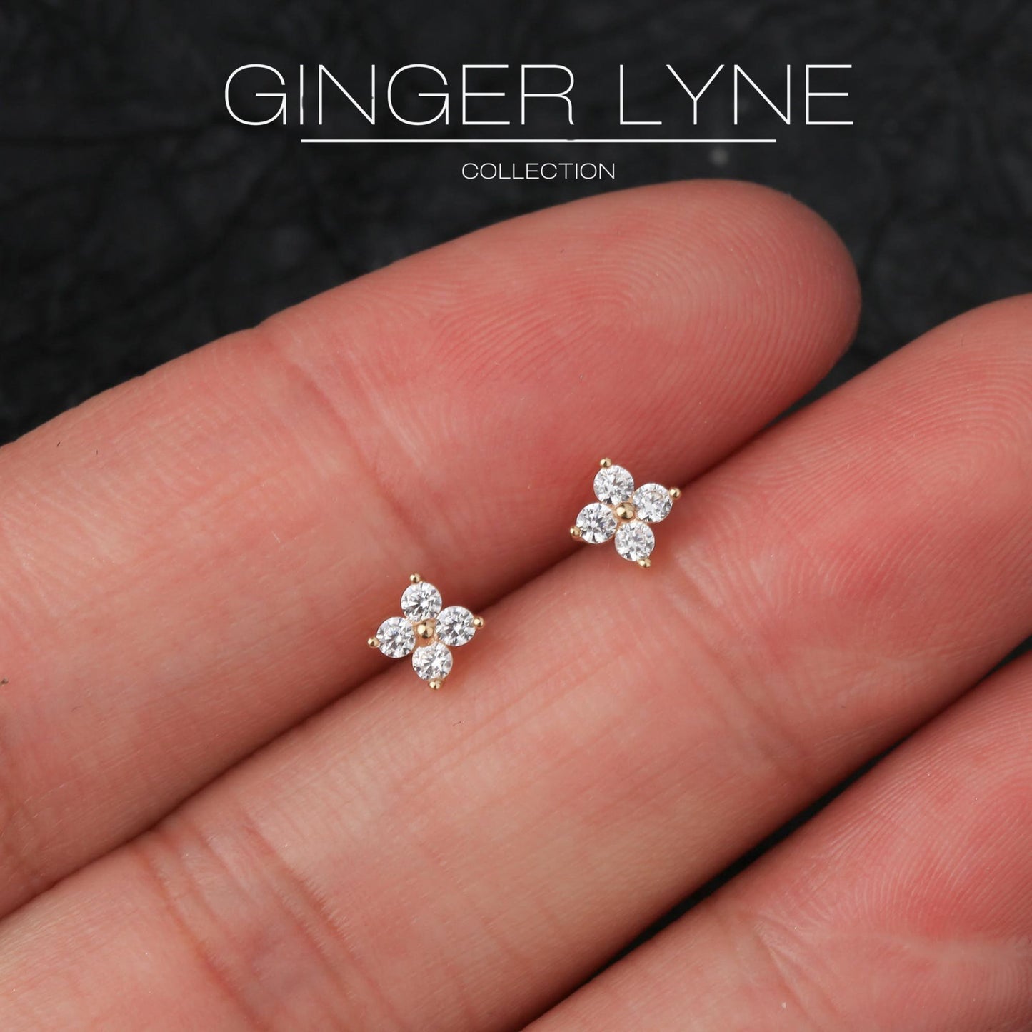 CubicZirconiaFlatBackStudEarringsbyGingerLyneGoldSterlingSilver5ACZBodyJewelry-1.0_Gold-5