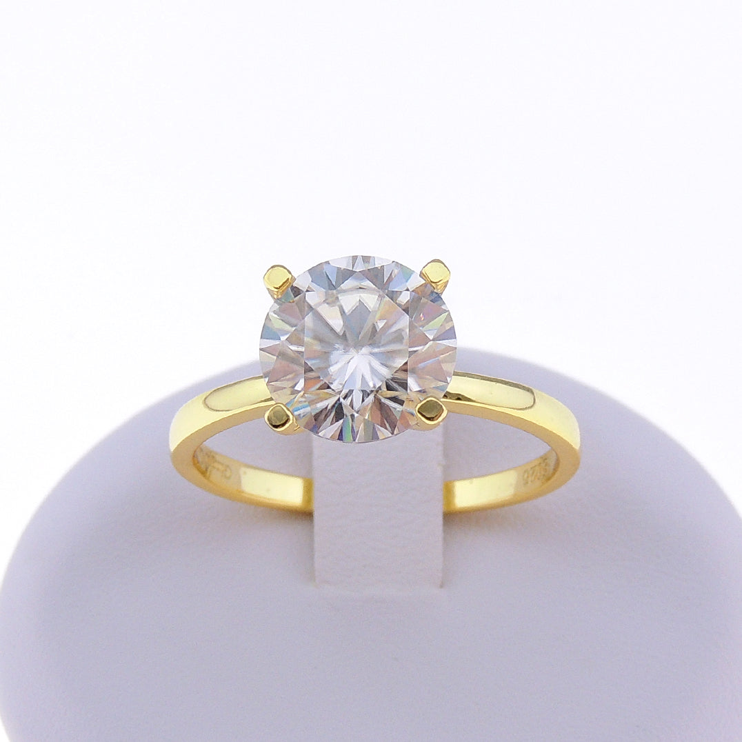 AmoreSolitaireEngagementRingforWomenMoissaniteSterlingSilverGingerLyneCollection_3CTGoldoverSilver-3