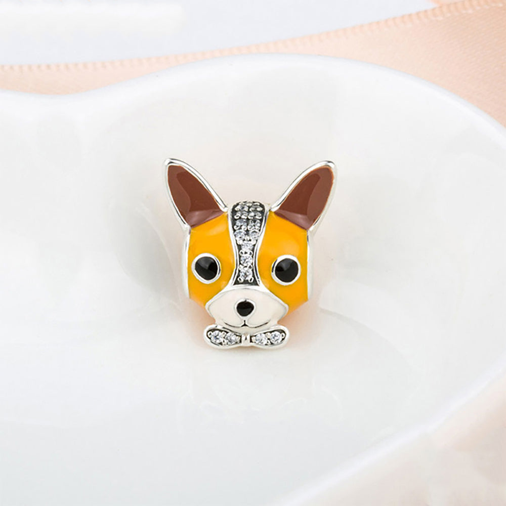 DogPuppyCharmEuropeanBeadEnamelSterlingSilverGingerLyneCollection_Silver-2