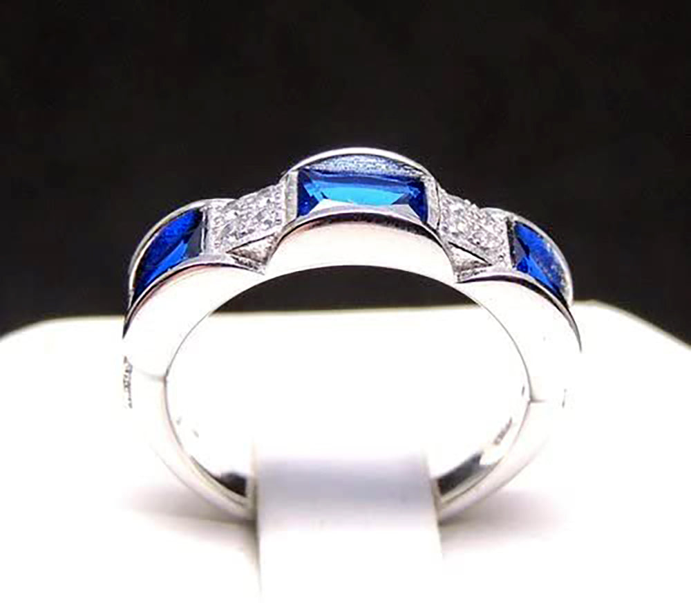 RaynaAnniversaryBandRingBlueCzSterlingSilverWomensGingerLyneCollectionSize6_Blue-3