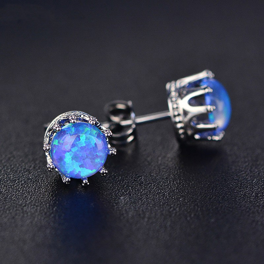 CrownStudEarringsforWomenSterlingSilverBlueFireOpalGingerLyneCollection_Blue-3
