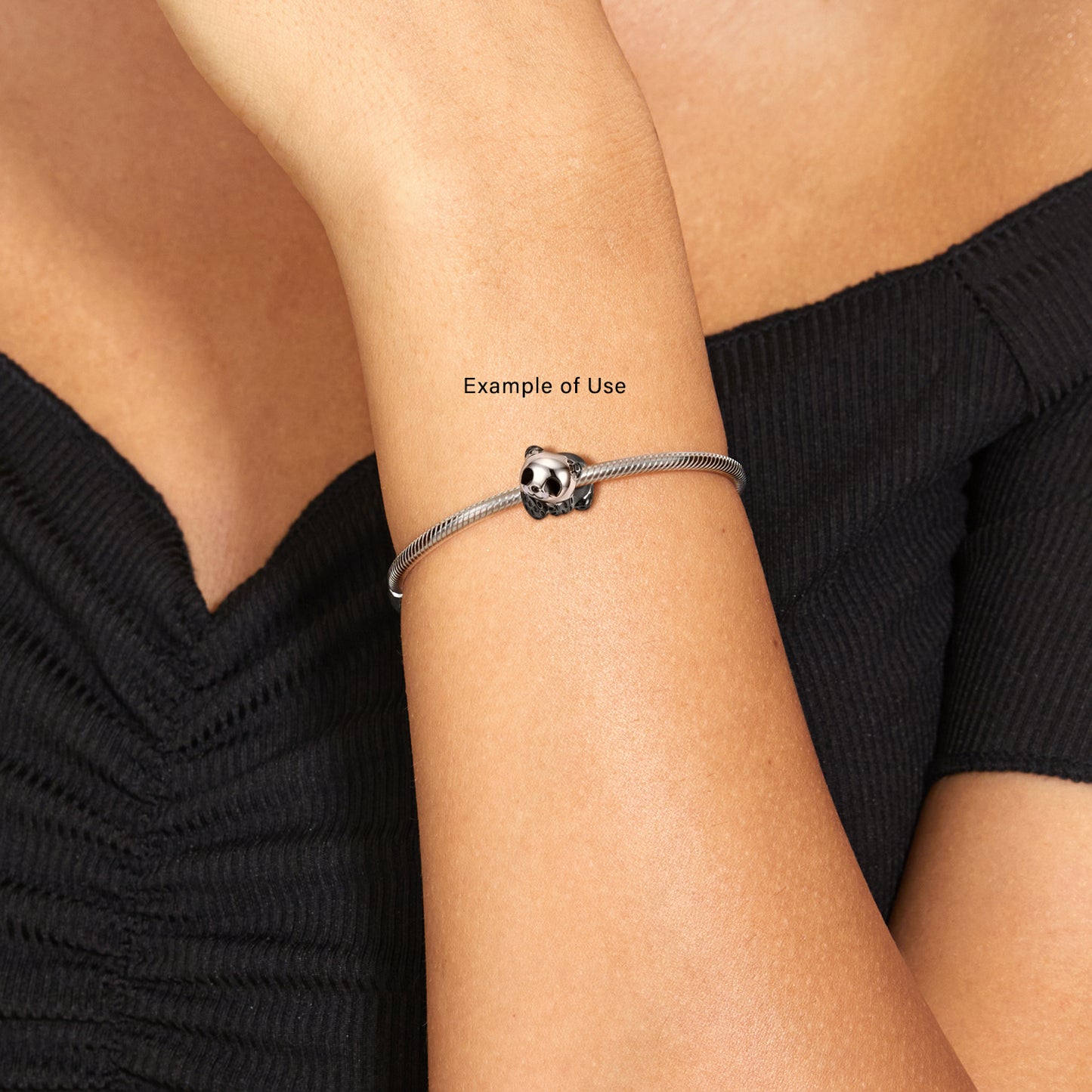 PandaBearCharmEuropeanBeadBlackSterlingSilverGingerLyneCollection_Silver-3