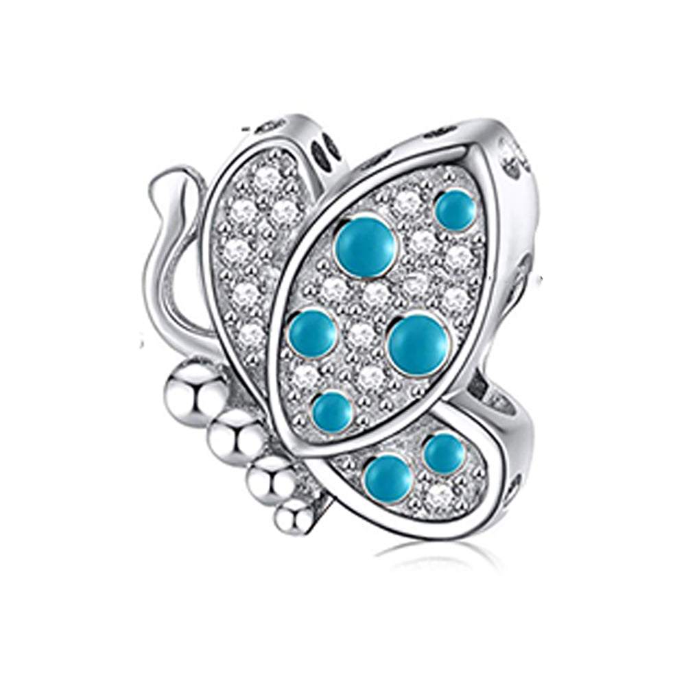 ButterflyCharmEuropeanBeadCZSterlingSilverGingerLyneCollection_Green-1