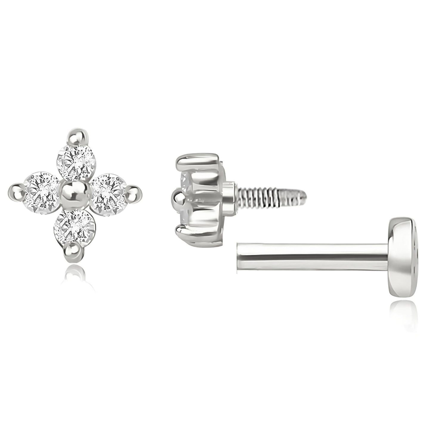 CubicZirconiaFlatBackStudEarringsbyGingerLyneGoldSterlingSilver5ACZBodyJewelrySilver-1.0_Silver-1
