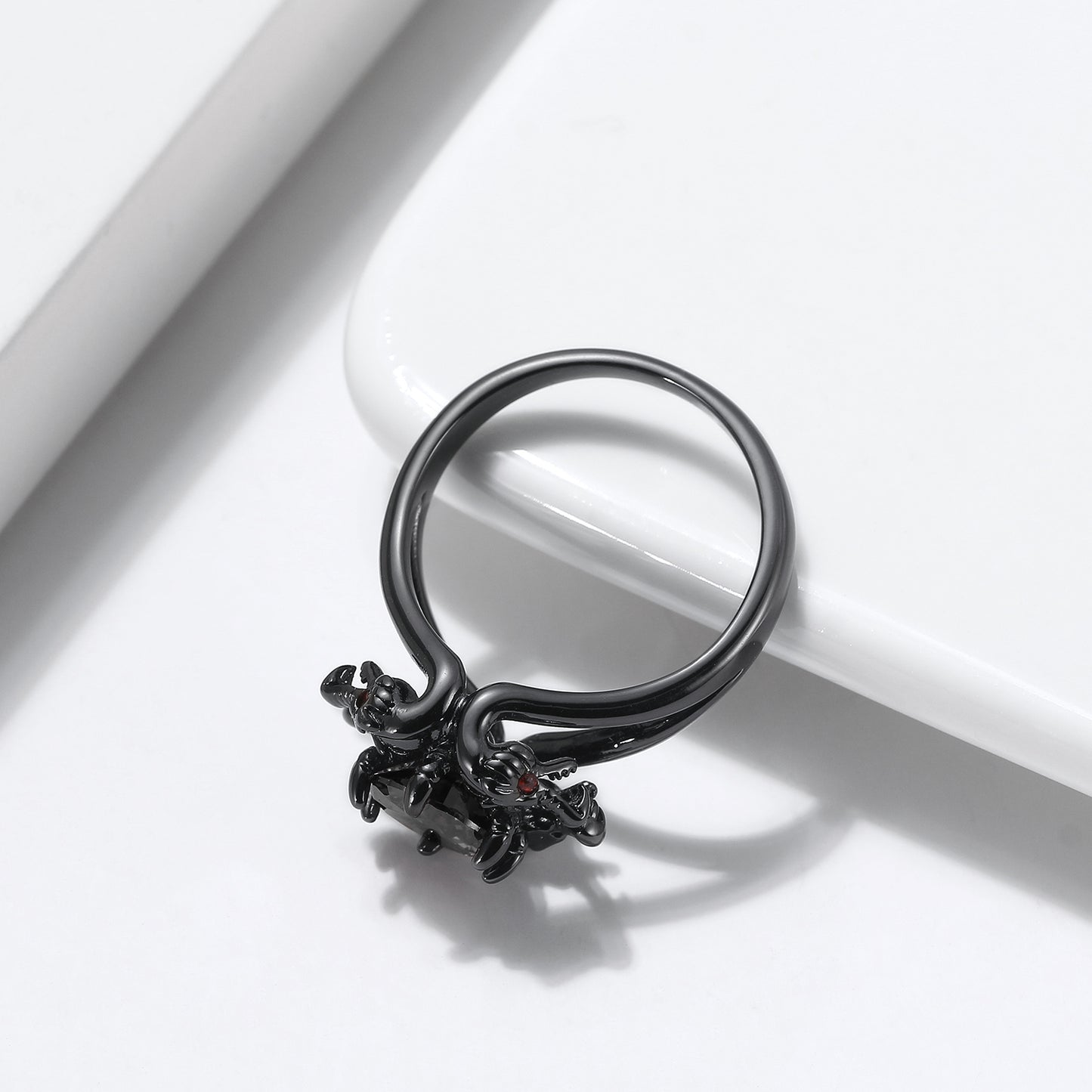 DragonRingforWomenSolitaireCzBlackGothicEngagementRingGingerLyneCollection_Black-5