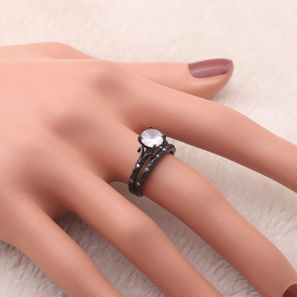 LanelleWeddingRingSetforWomenSterlingSilverEngagementRingMatchingBandbyGingerLyneCollection_Black-5
