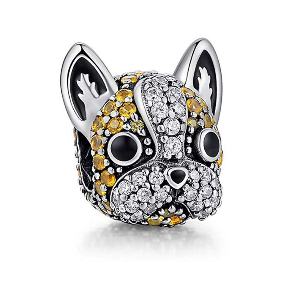 BostonTerrierFrenchieDogCharmEuropeanBeadCZSterlingSilverGingerLyneCollection_Brown-2