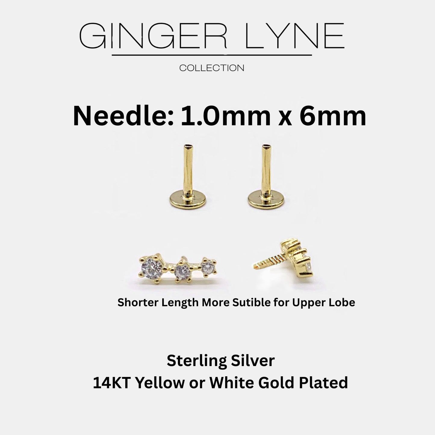 GraduatedCZFlatBackEarringsforWomenSterlingSilverCartilageHelixUpperLobeBodyPiercingStudsGingerLyne_Gold-4