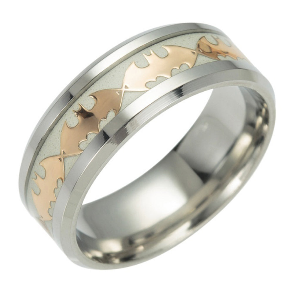 GlowintheDarkBatsSteelWeddingBandRingMenWomenGingerLyneCollection_Gold/Inlay-1