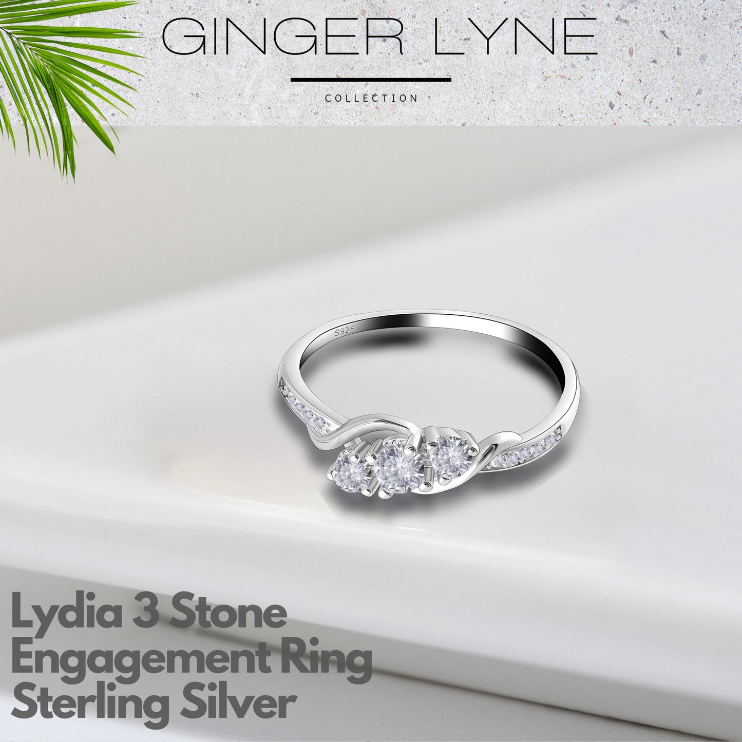 3StoneEngagementRingforWomen,SterlingSilverCubicZirconiaWeddingRingforHerGingerLyneCollection_Silver-2