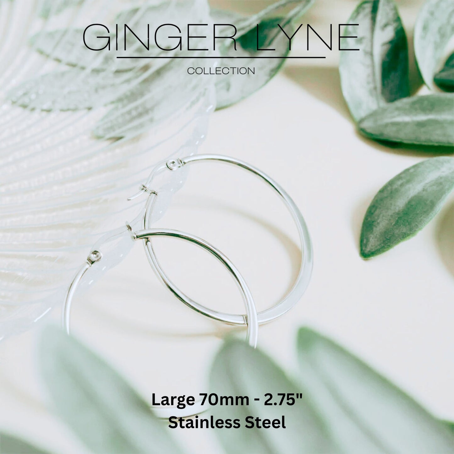 LargePlainHoopEarringsforWomenSilverToneStainlessSteelGingerLyneCollection_50mm-Silver-3