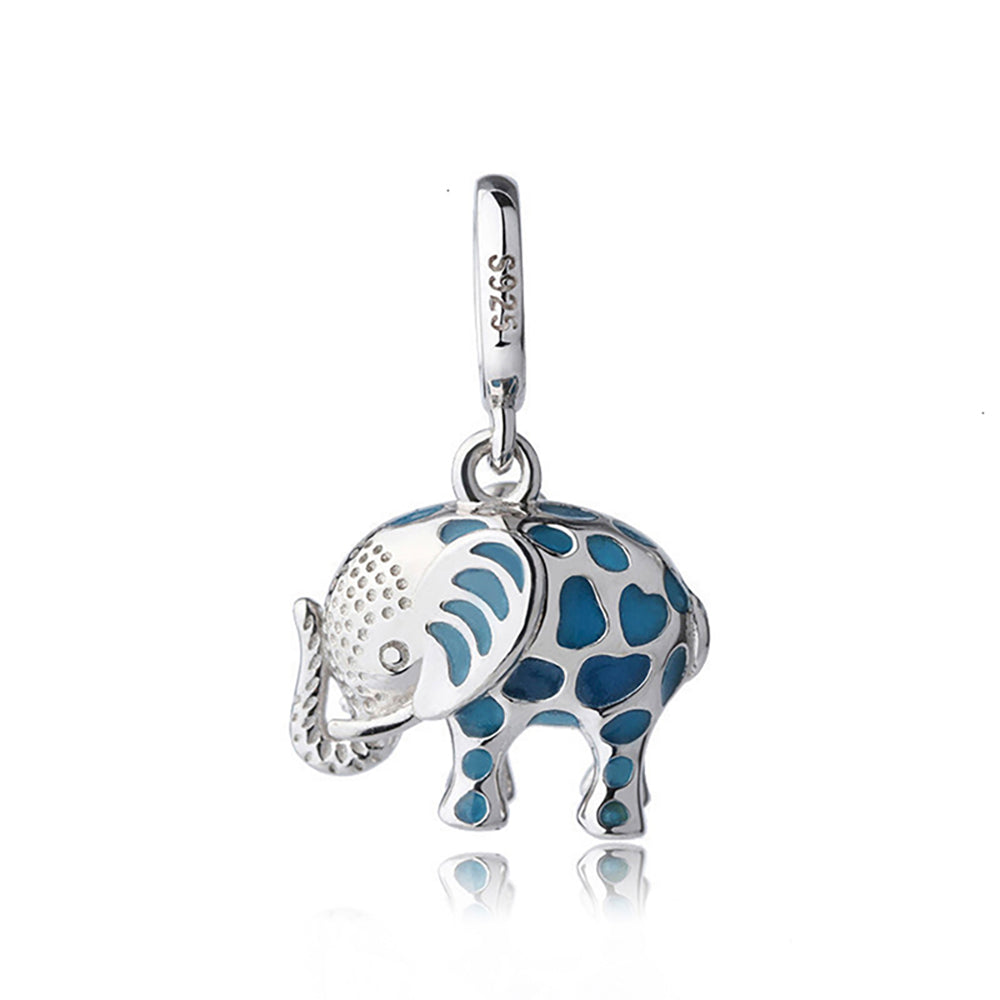 ElephantCharmEuropeanBeadBlueEnamelSterlingSilverGingerLyneCollection_Blue-1