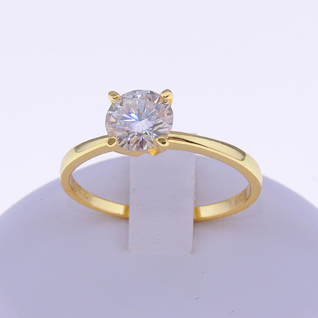 AmoreSolitaireEngagementRingforWomenMoissaniteSterlingSilverGingerLyneCollection_1CTGoldoverSilver-3