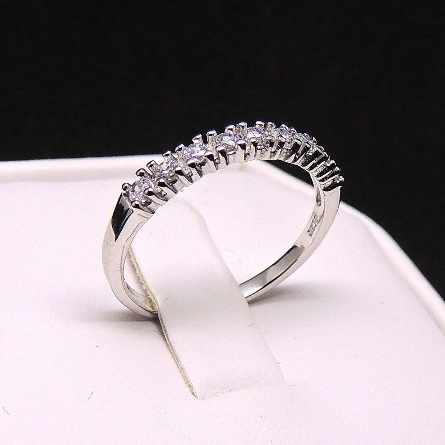 CarolineBeautifulAnniversaryWeddingBandRing-GingerLyneCollection_Silver-3
