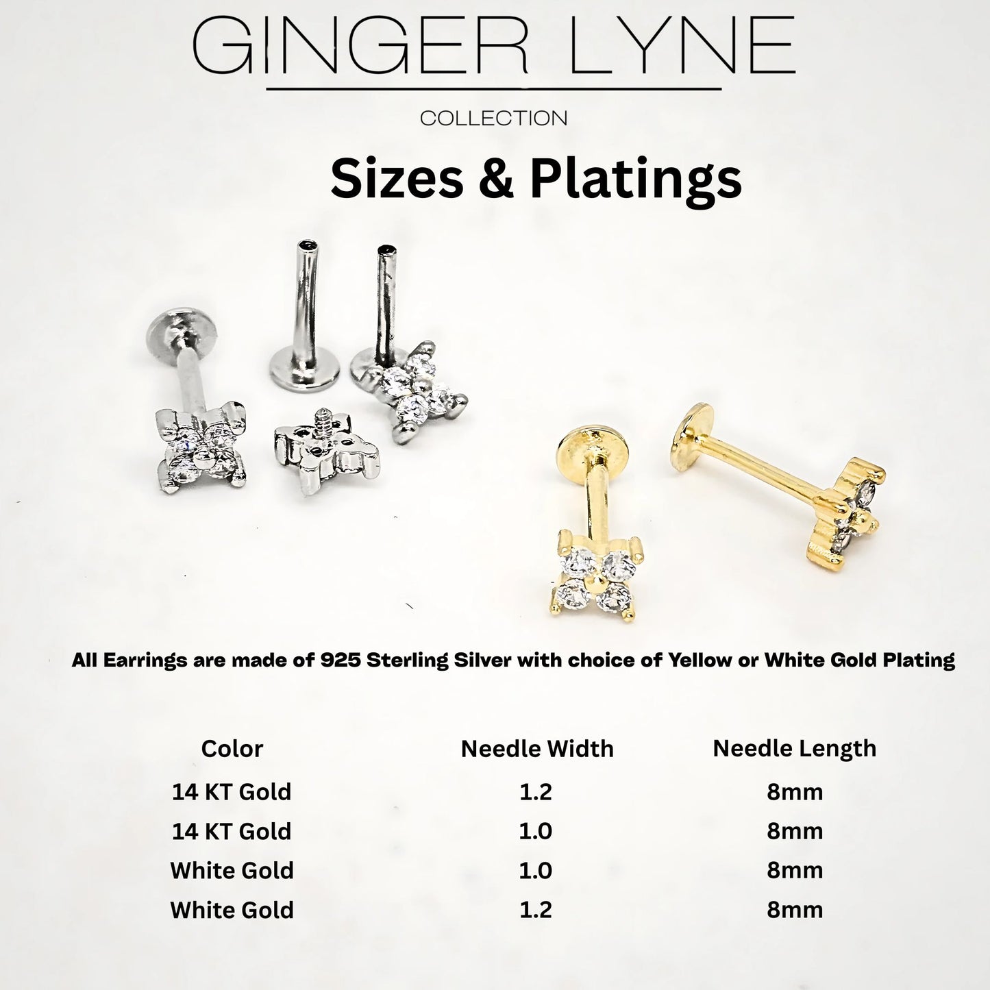CubicZirconiaFlatBackStudEarringsbyGingerLyneGoldSterlingSilver5ACZBodyJewelry-1.0_Gold-4