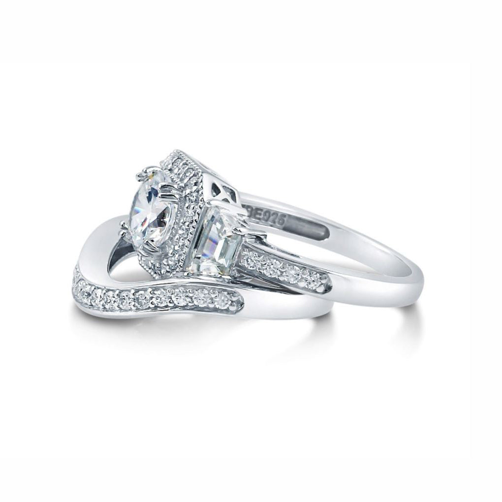 JulieannaWeddingRingSetforWomenSterlingSilverHaloEngagementCzBandGingerLyneCollection_Silver-2
