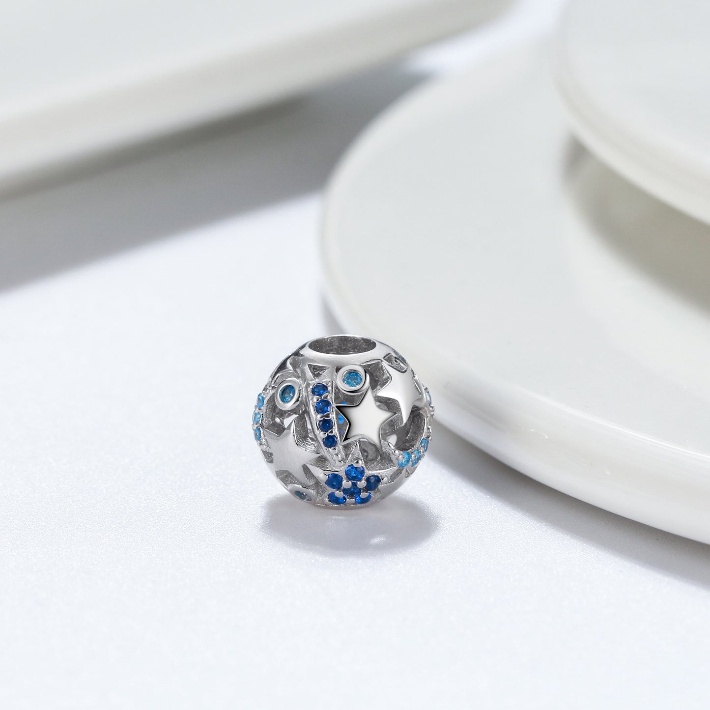 MoonsandStarsCharmEuropeanBeadCZSterlingSilverGingerLyneCollection_Blue-2