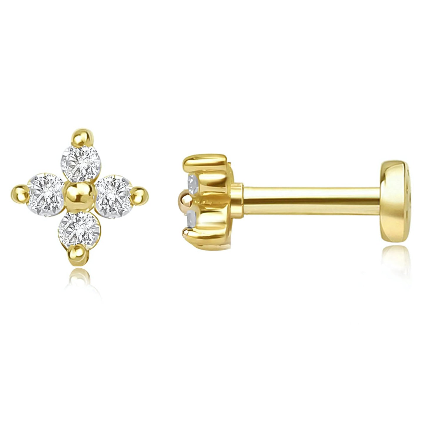 CubicZirconiaFlatBackStudEarringsbyGingerLyneGoldSterlingSilver5ACZBodyJewelry-1.0_Gold-2