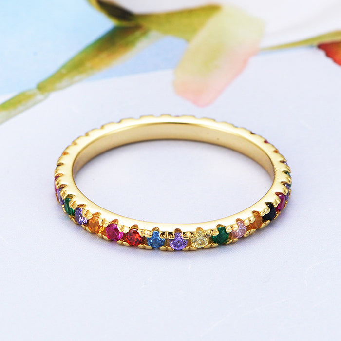 EternityRingWeddingBandforWomenThinSterlingSilverPinkCzGingerLyneCollection_Blue-7