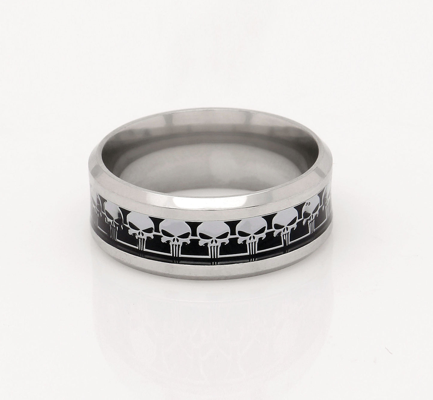 SkullsWeddingBandRingforMenorWomenGothPunkBikerGingerLyneCollection_Black-4