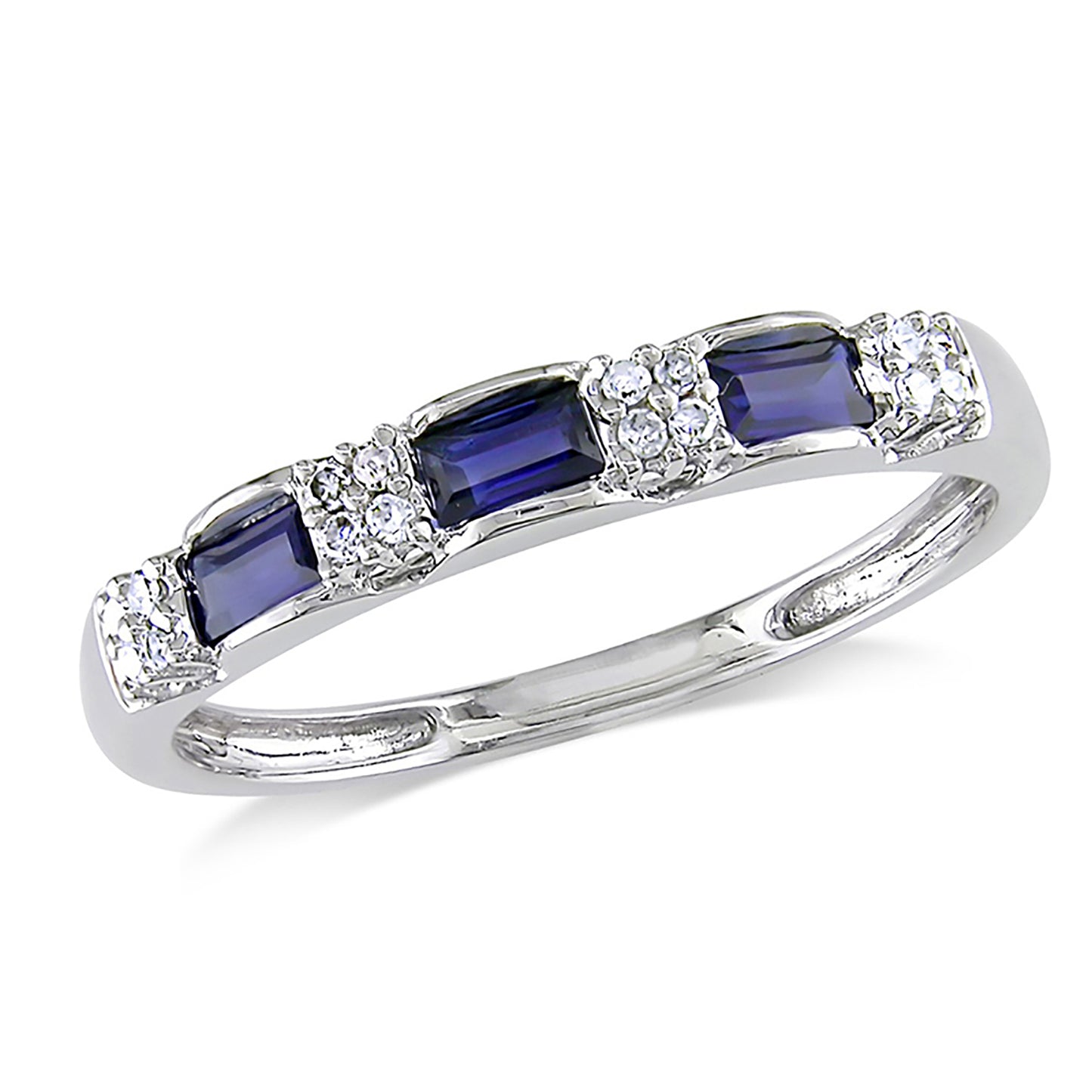 RaynaAnniversaryBandRingBlueCzSterlingSilverWomensGingerLyneCollectionSize6_Blue-1