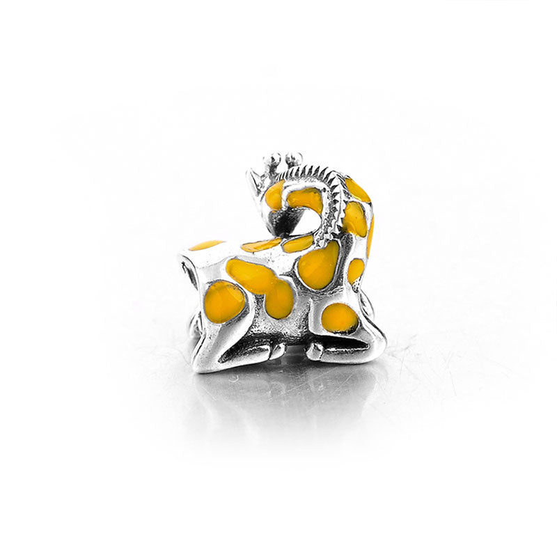 GiraffeCharmforWomenSterlingSilverEuropeanBeadforBraceletGingerLyneCollection_Yellow-2