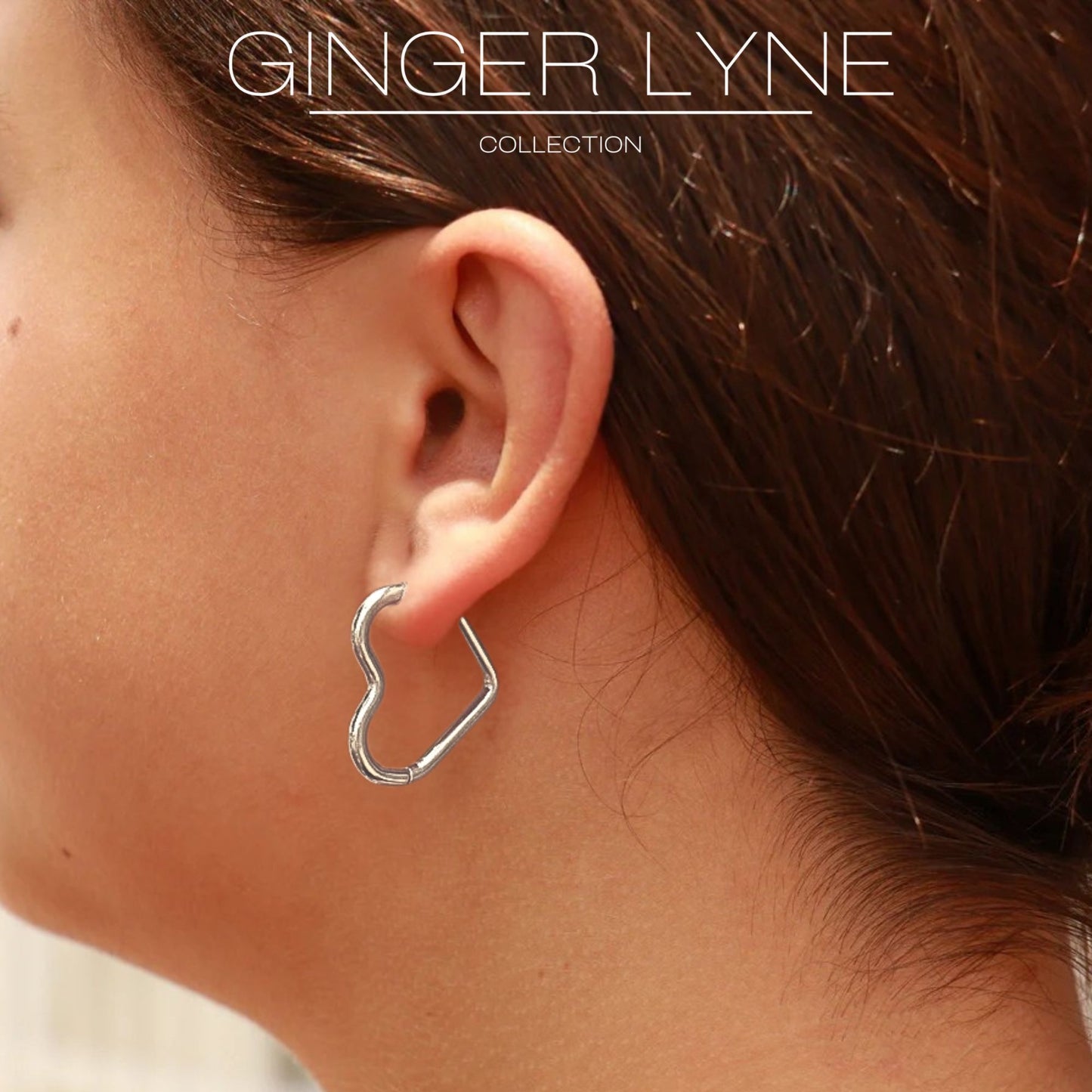 Heart Hoop Earrings for Women by Ginger Lyne Gold Stainless Steel Lightweight Classic Everyday Style