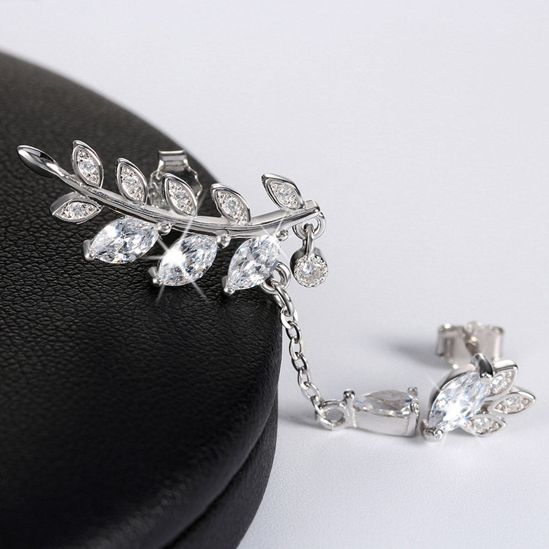 LeafCurvedDangleStudEarringsforWomenClearCubicZirconiaGingerLyneCollection_Clear-5