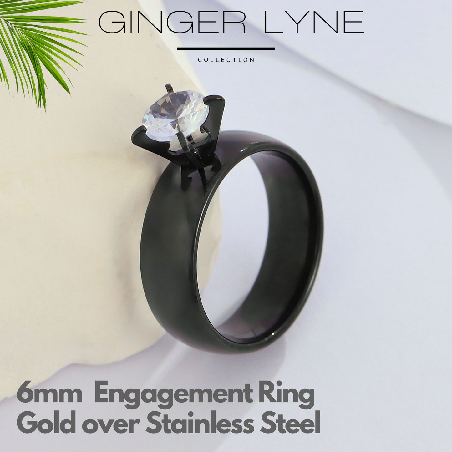 6mmGoldStainlessSteelWomenEngagementRingGingerLyneCollection_Black-4