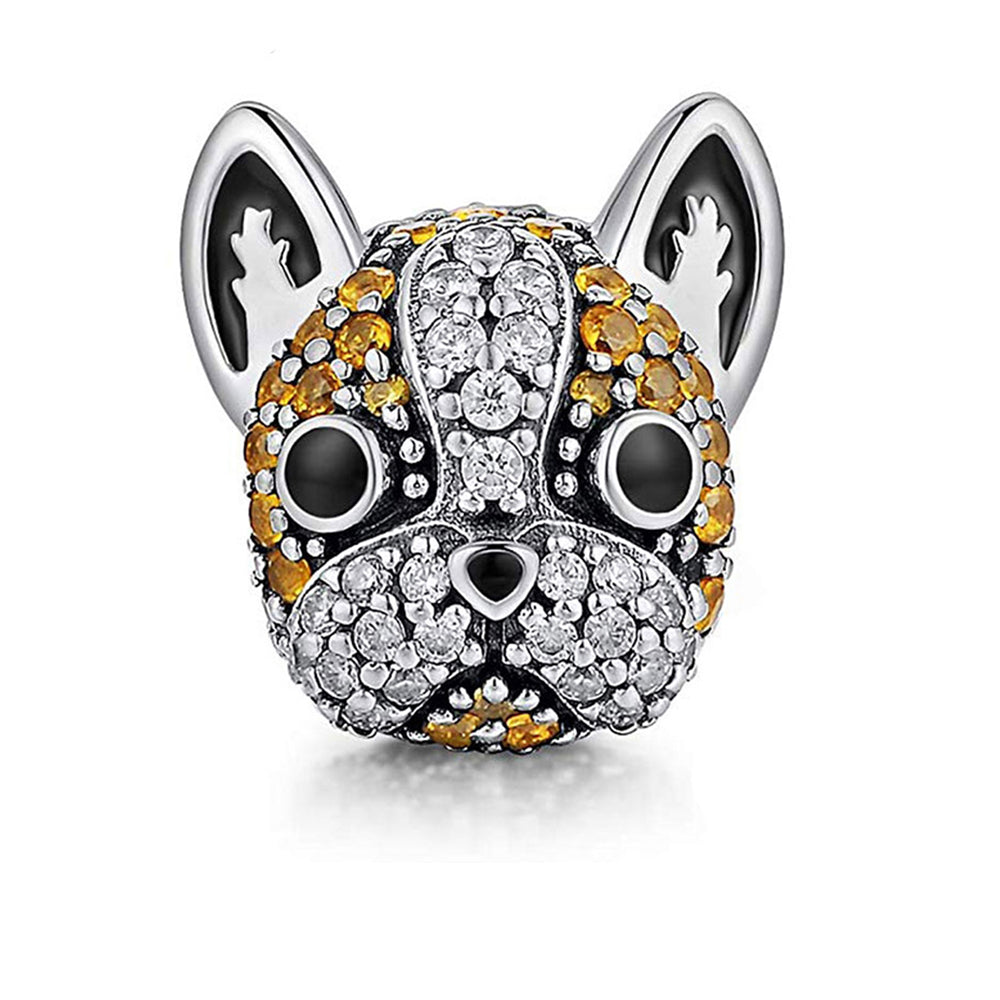 BostonTerrierFrenchieDogCharmEuropeanBeadCZSterlingSilverGingerLyneCollection_Brown-1