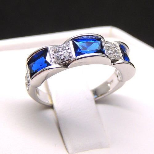 RaynaAnniversaryBandRingBlueCzSterlingSilverWomensGingerLyneCollectionSize6_Blue-4