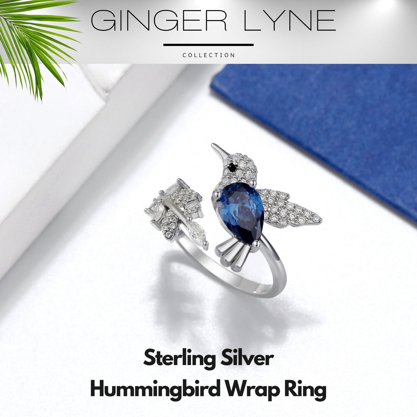 HummingbirdStatementRingBirdBlueCzWomensGingerLyneCollection_Blue-3