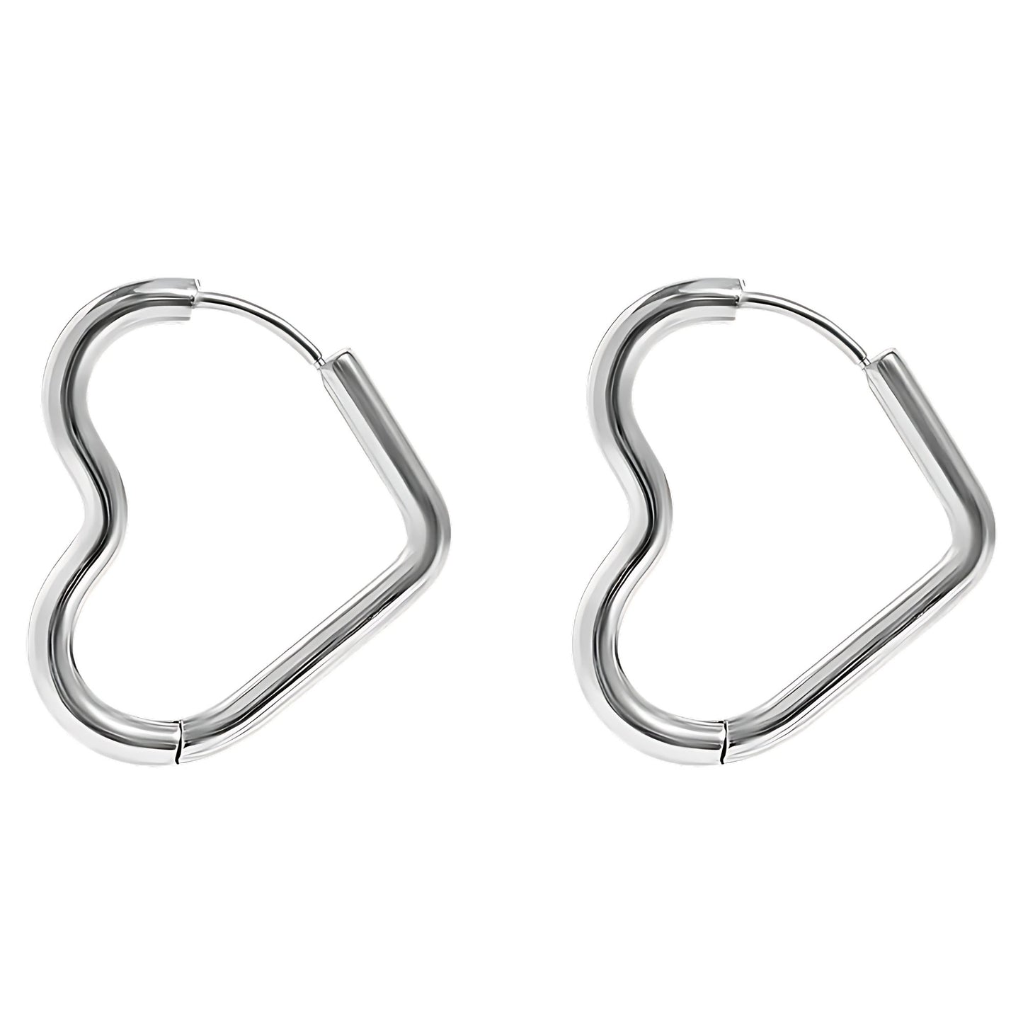 HeartHoopEarringsforWomenbyGingerLyneGoldStainlessSteelLightweightClassicEverydayStyle_Gold-1