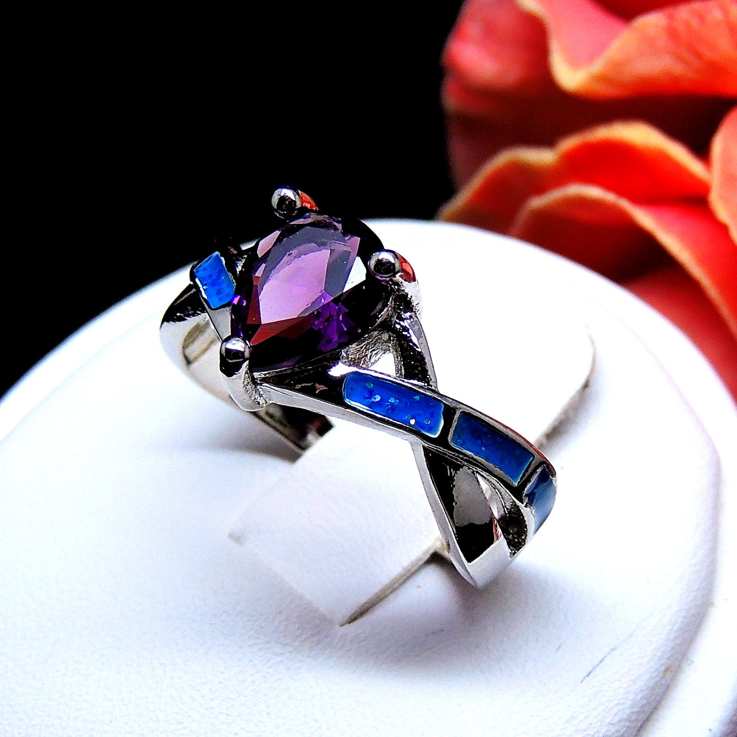 BonnieRingPurplePearBlueFireOpalCubicZirconiaWomenGingerLyneCollection_Silver-4