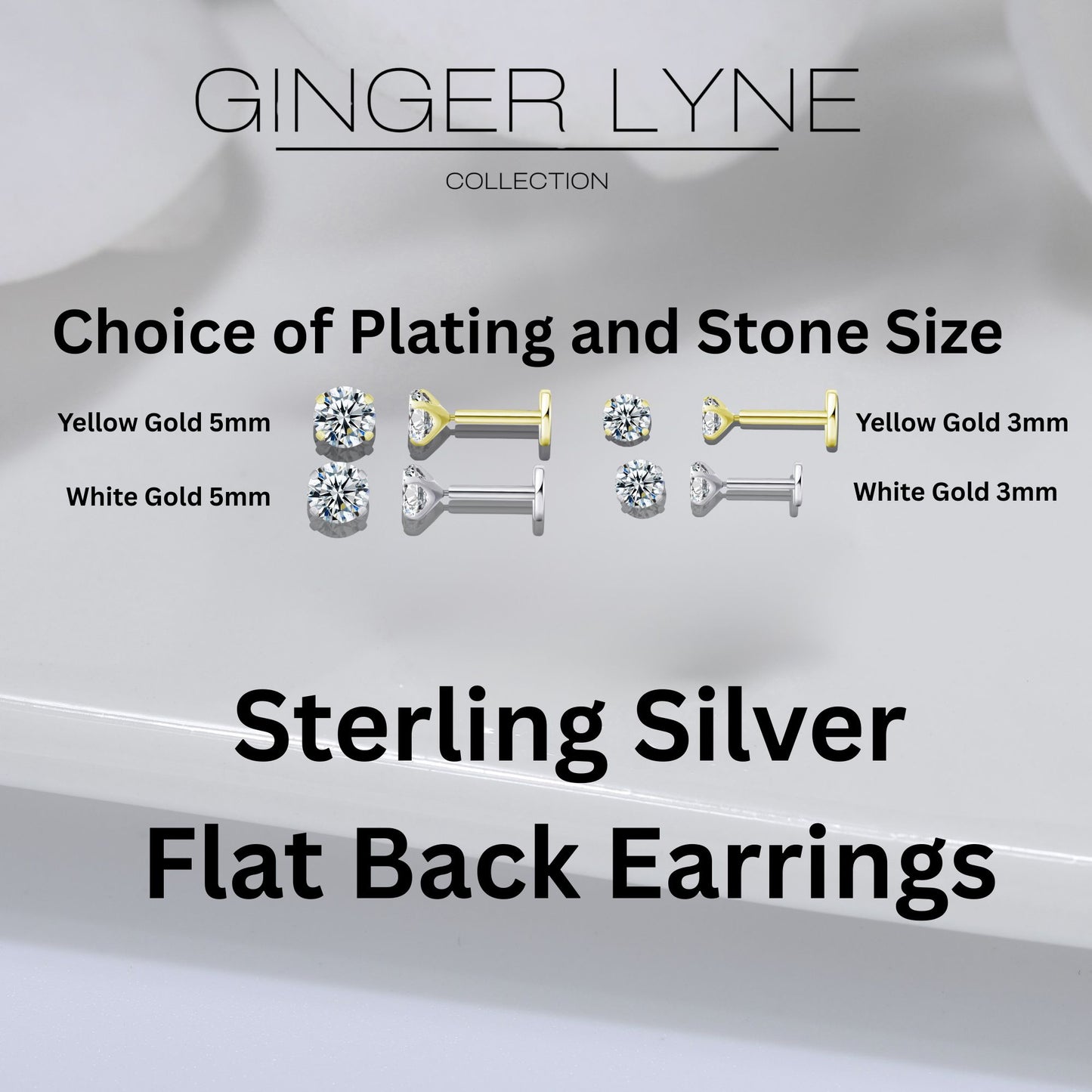 SolitaireFlatBackStudEarringsbyGingerLyneSterlingSilver5ACZ3mmor5mmStone_3mm-1x6-Gold-2
