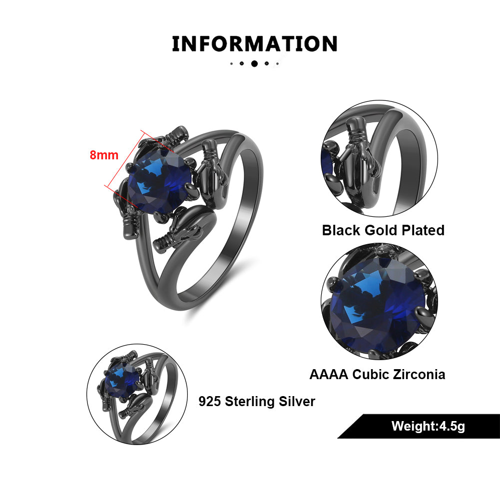 DragonRingforWomenSolitaireCzBlackGothicEngagementRingGingerLyneCollection_Blue-5