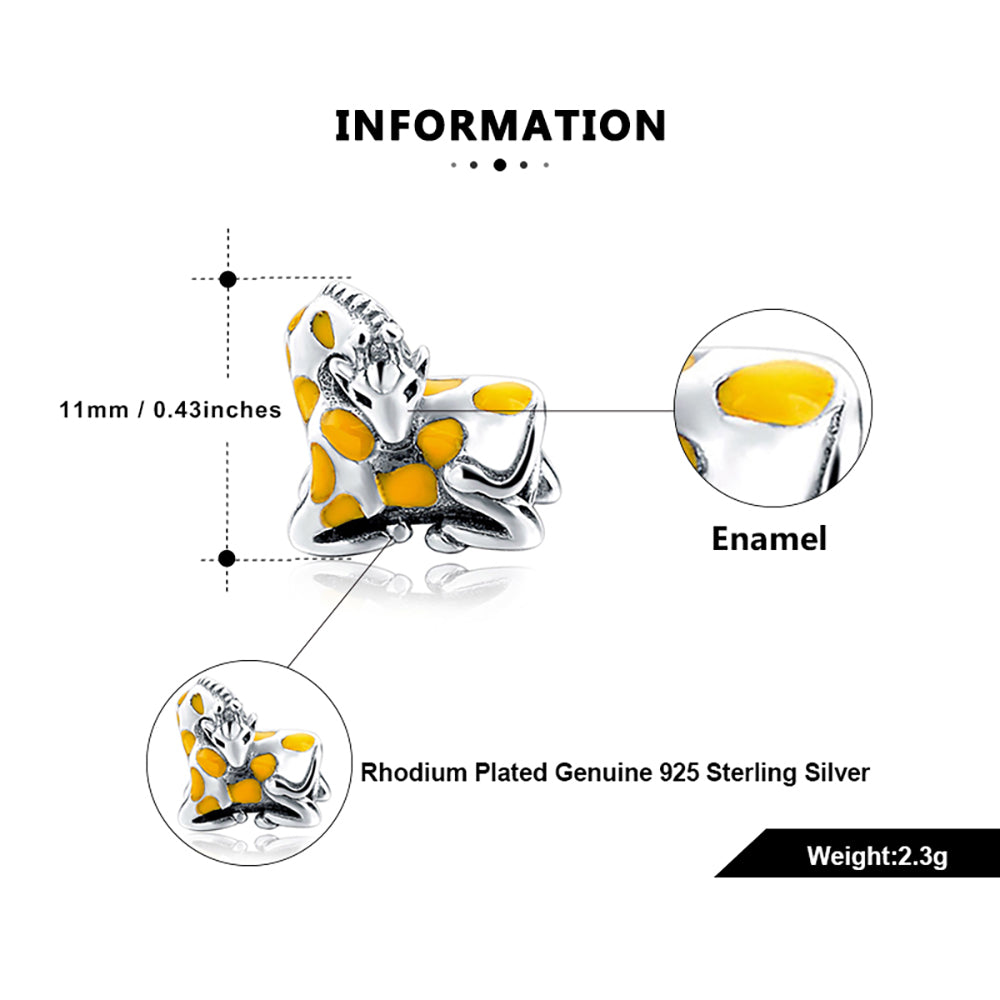 GiraffeCharmforWomenSterlingSilverEuropeanBeadforBraceletGingerLyneCollection_Yellow-4