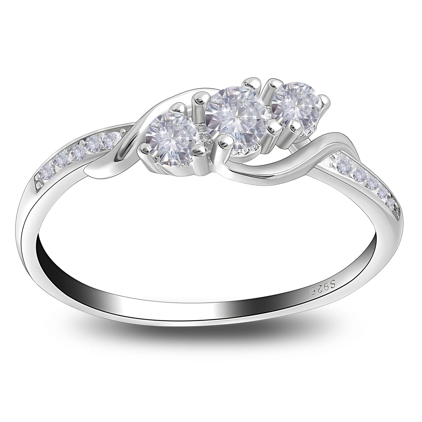 3StoneEngagementRingforWomen,SterlingSilverCubicZirconiaWeddingRingforHerGingerLyneCollection_Silver-1