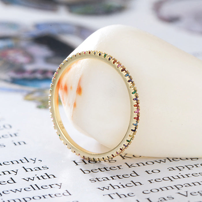EternityRingWeddingBandforWomenThinSterlingSilverPinkCzGingerLyneCollection_Blue-6