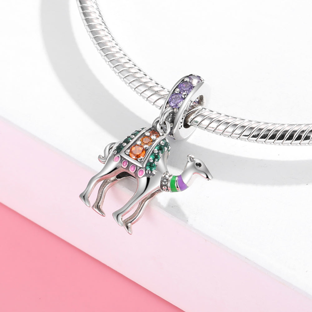 CamelCharmEuropeanBeadMultiColorCzSterlingSilverGingerLyneCollection_Silver-3