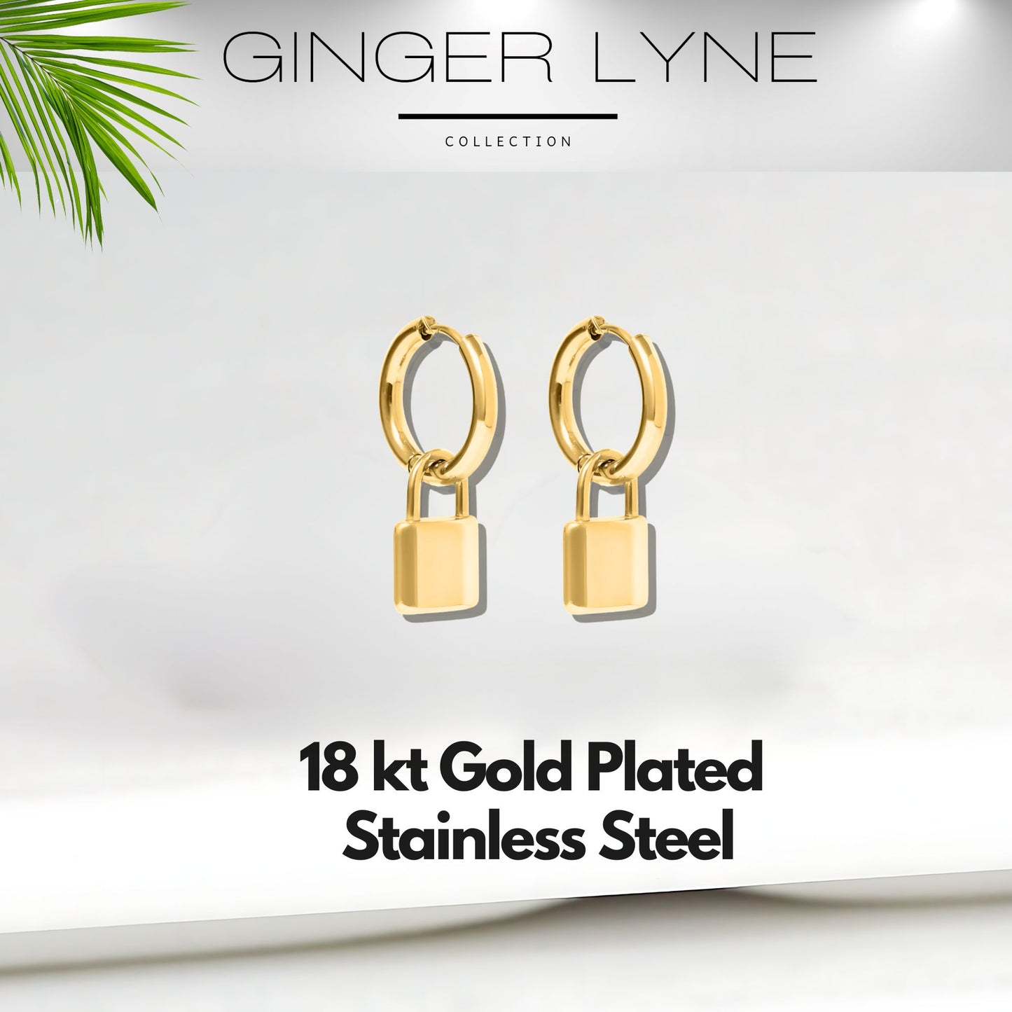 PadlockDangleHoopEarringsforWomenGoldorSilverStainlessSteelGingerLyneCollection_Gold-3